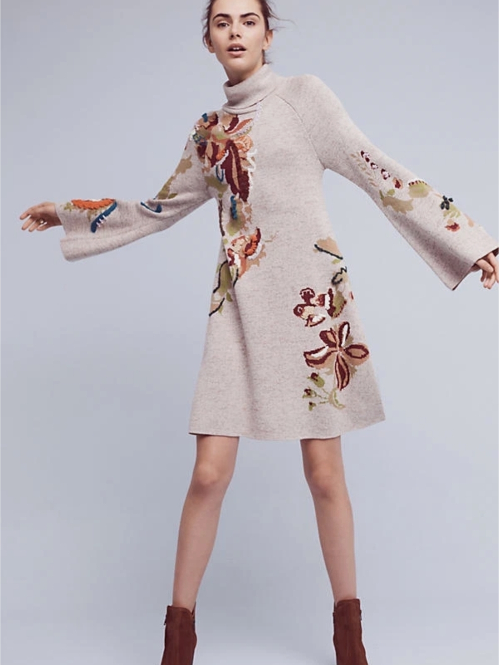 Anthropologie Knitted & Knotted Sweater Dress Women’s XS Petal Swing - Picture 2 of 11